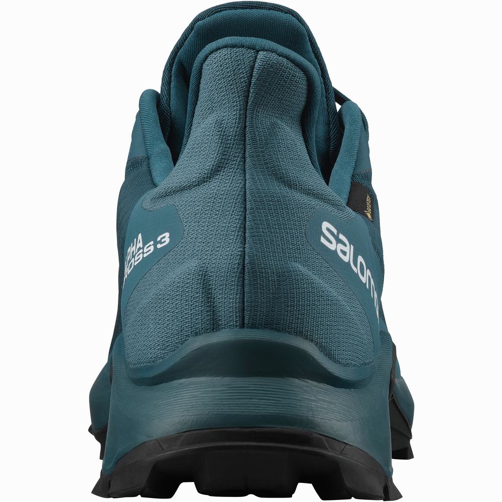 Men's Salomon Alphacross 3 Gore-tex Trail Running Shoes Blue | NZ-1256907