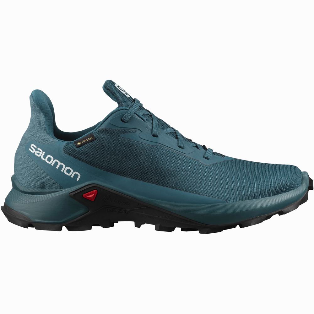 Men\'s Salomon Alphacross 3 Gore-tex Trail Running Shoes Blue | NZ-1256907