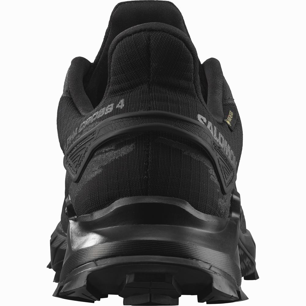 Men's Salomon Alphacross 4 Gore-tex Trail Running Shoes Black | NZ-4081935