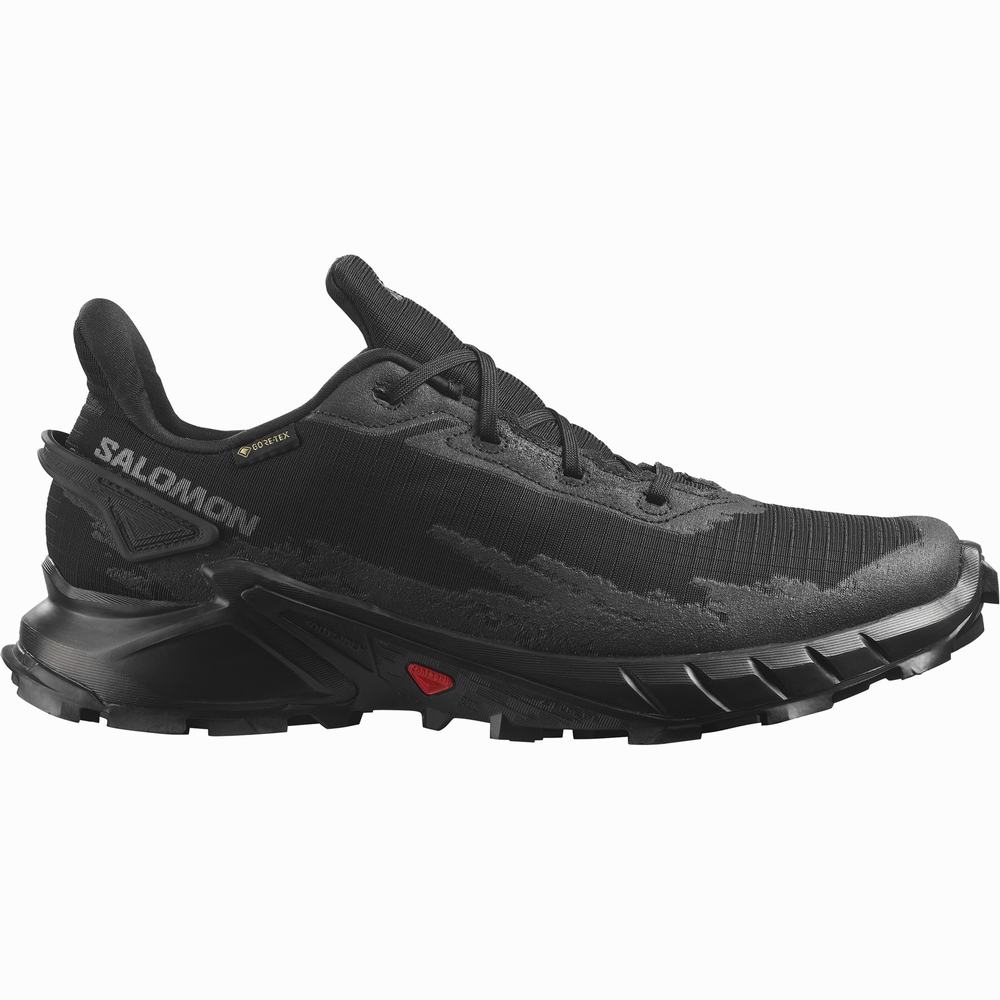 Men\'s Salomon Alphacross 4 Gore-tex Trail Running Shoes Black | NZ-4081935
