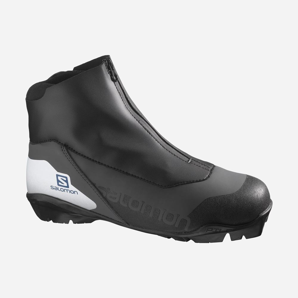 Men\'s Salomon Escape Pilot Ski Boots Black/White/Blue | NZ-3591420