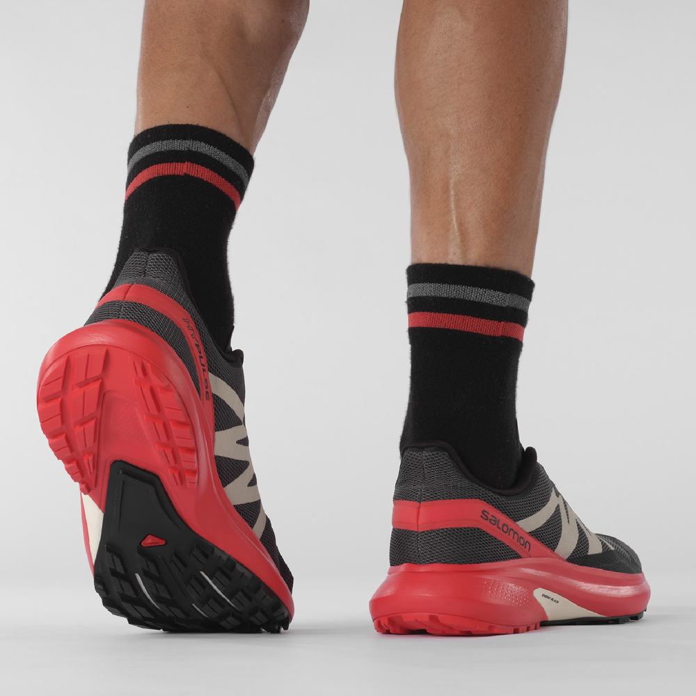 Men's Salomon Hypulse Trail Running Shoes Red/Black | NZ-5248073