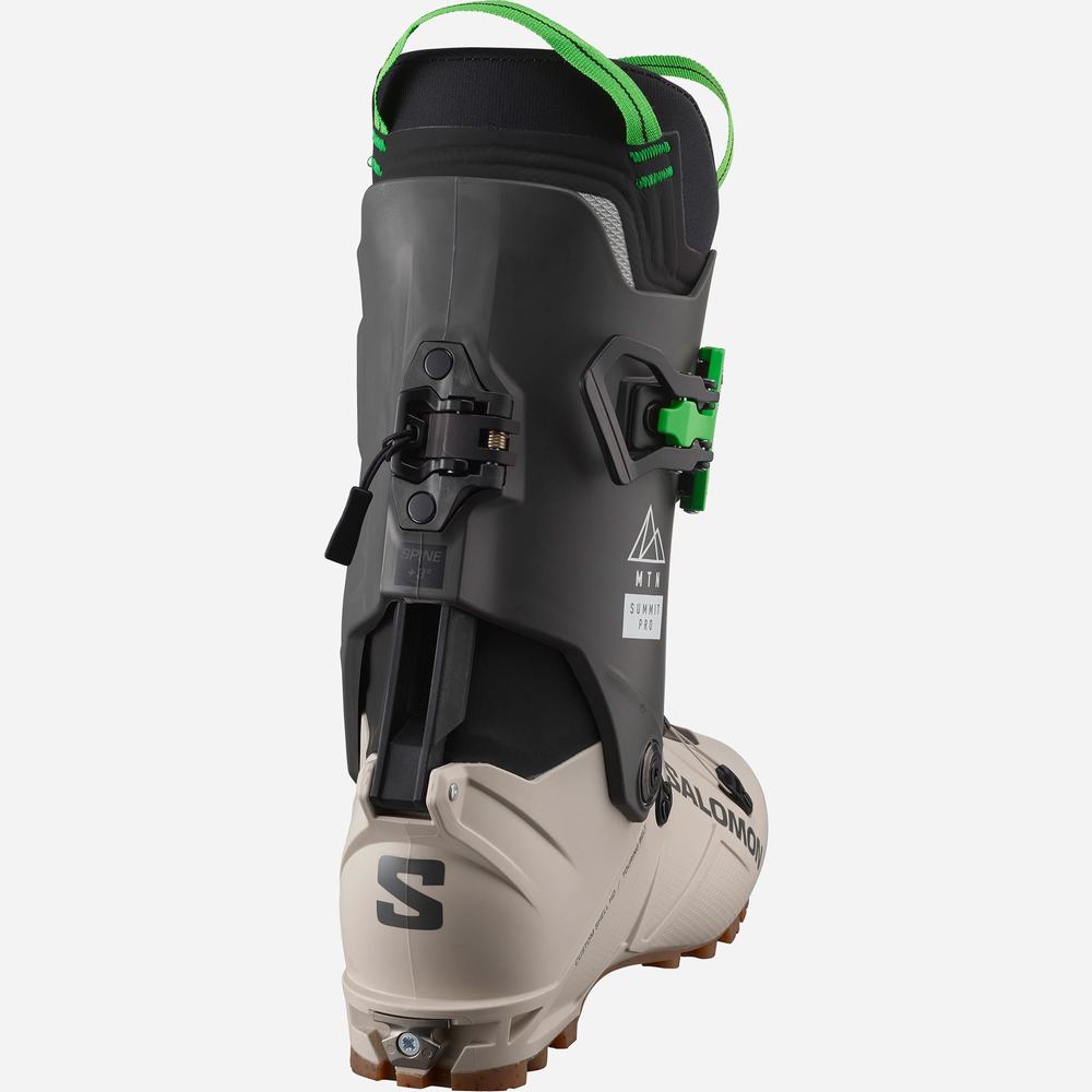 Men's Salomon Mtn Summit Pro Ski Boots Khaki/Black/Green | NZ-4980675