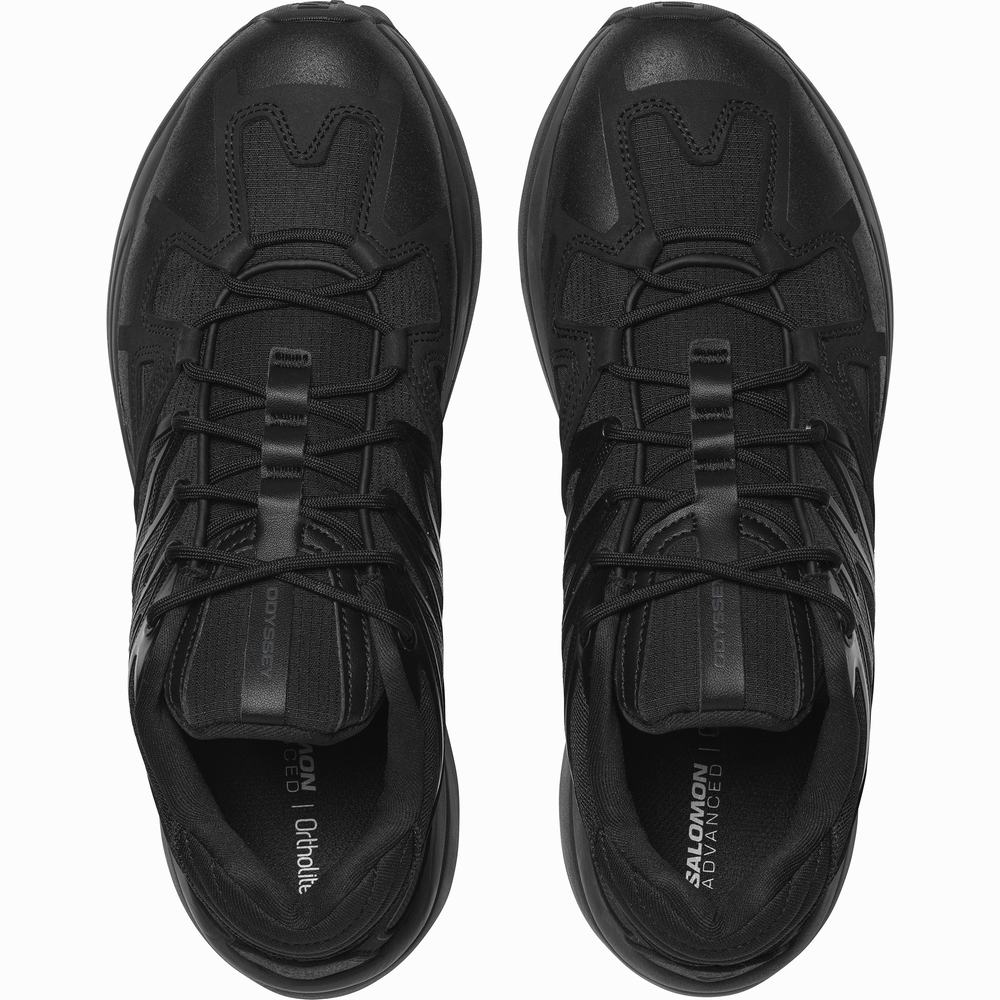 Men's Salomon Odyssey 1 Leather Advanced Sneakers Black | NZ-0589467