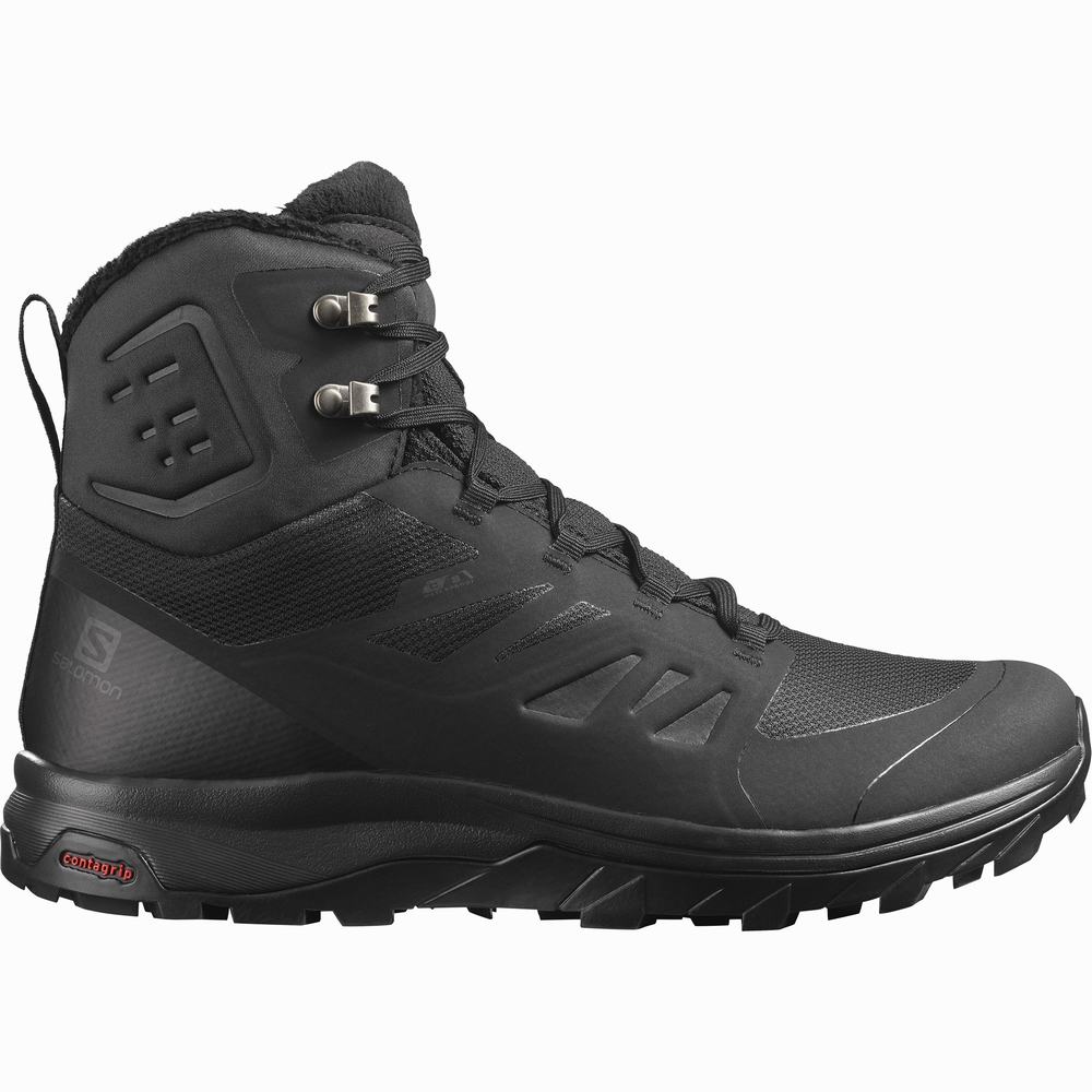 Men\'s Salomon Outblast Thinsulate™ Climasalomon™ Waterproof Winter Boots Black | NZ-8236940