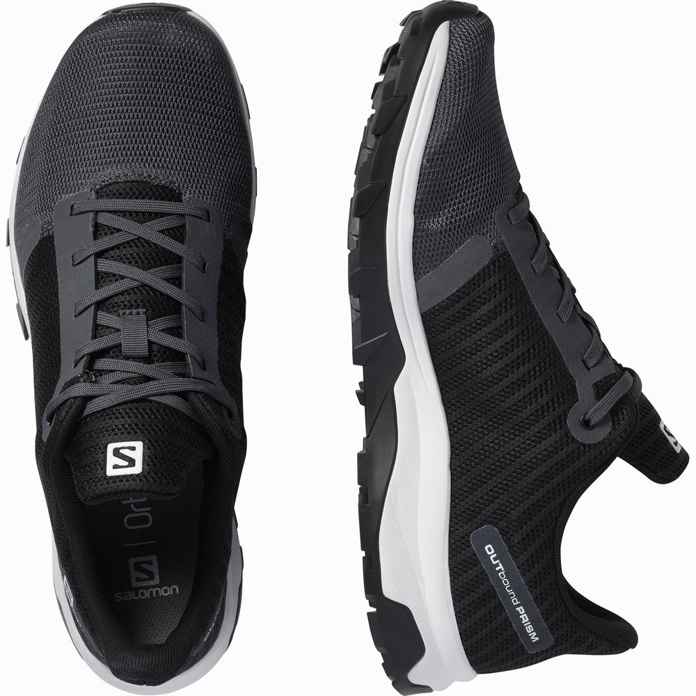Men's Salomon Outbound Prism Hiking Shoes Navy/White/Black | NZ-4793018