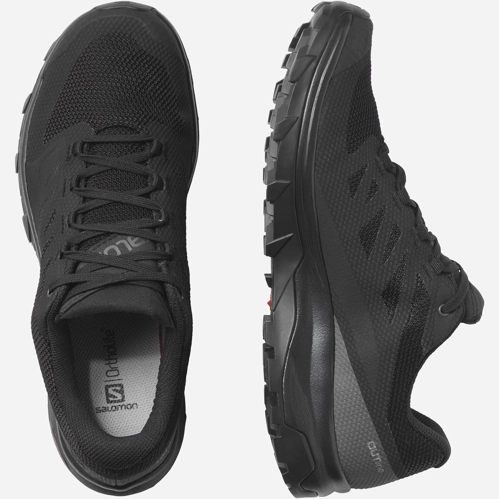Men's Salomon Outline Gore-tex Hiking Shoes Black | NZ-3648597