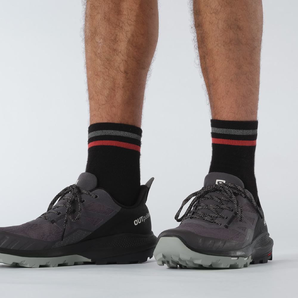 Men's Salomon Outpulse Gore-tex Hiking Shoes Navy/Black | NZ-8605724