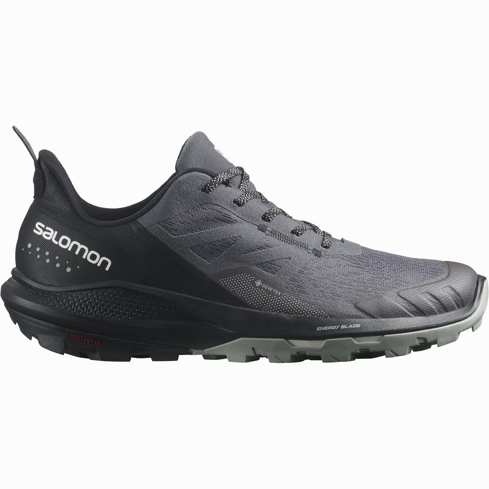 Men\'s Salomon Outpulse Gore-tex Hiking Shoes Navy/Black | NZ-8605724