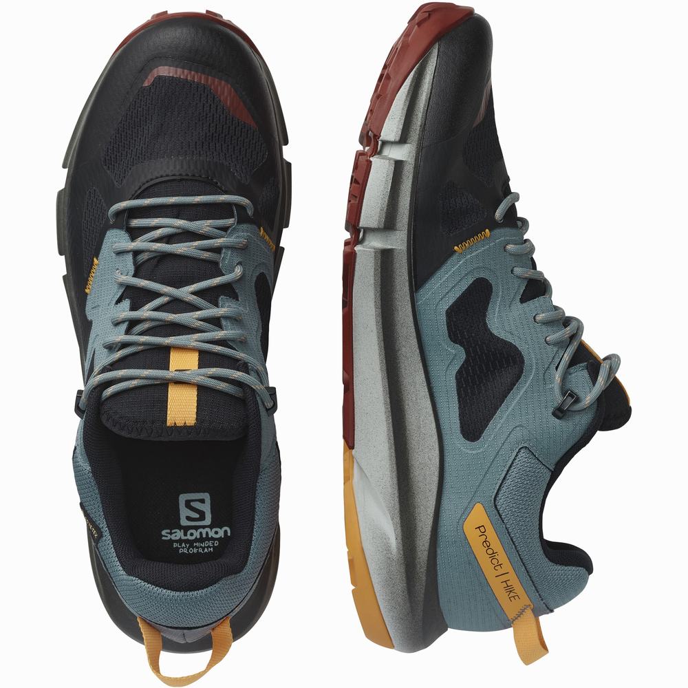 Men's Salomon Predict Hike Gore-tex Hiking Shoes Black/ Orange | NZ-2345601