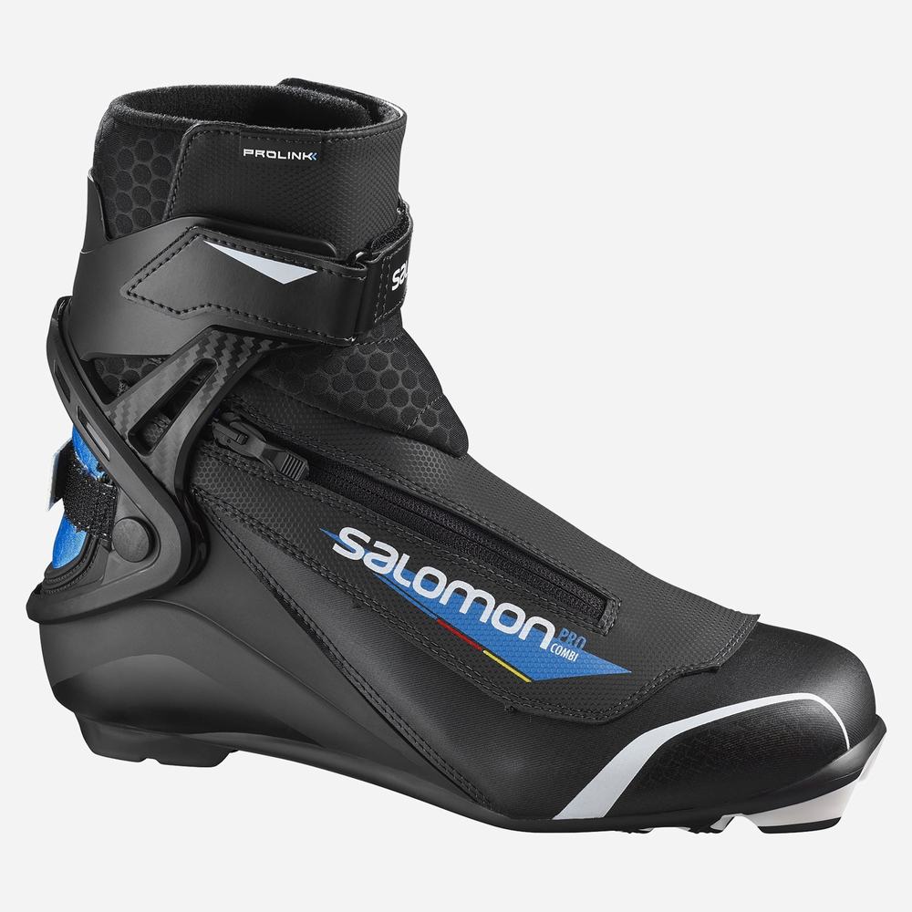 Men\'s Salomon Pro Combi Prolink Ski Boots Navy/Black/Blue | NZ-0957438