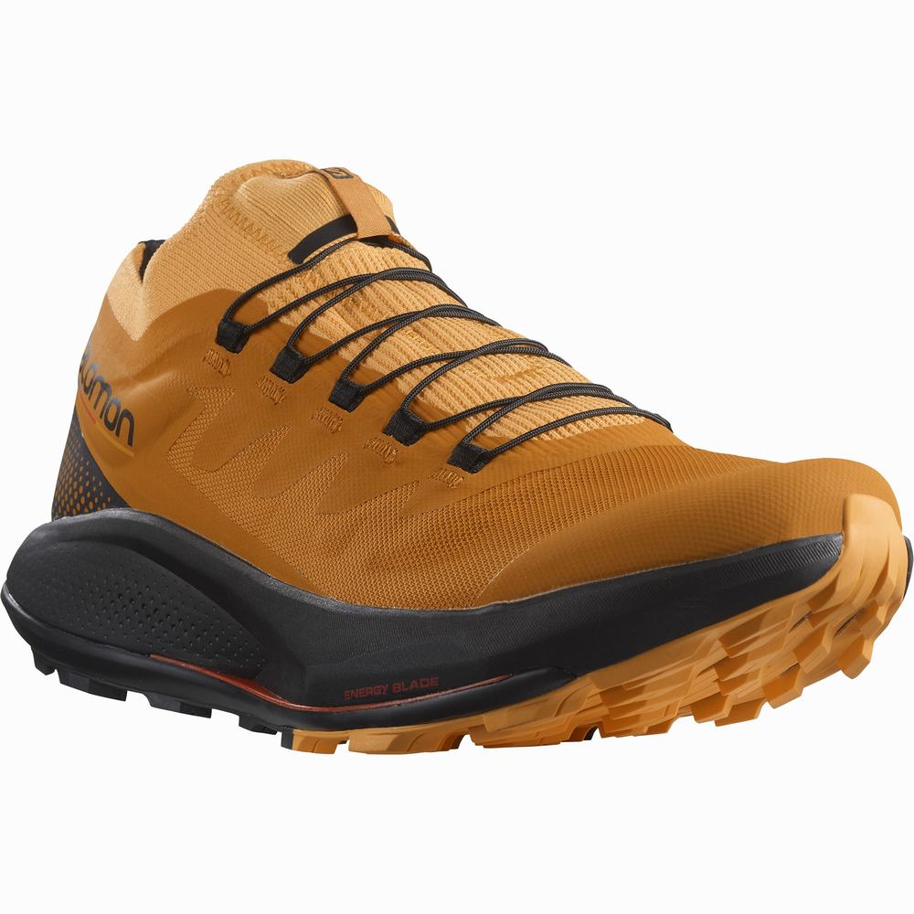 Men's Salomon Pulsar Trail Pro Trail Running Shoes Orange/Black | NZ-2369784