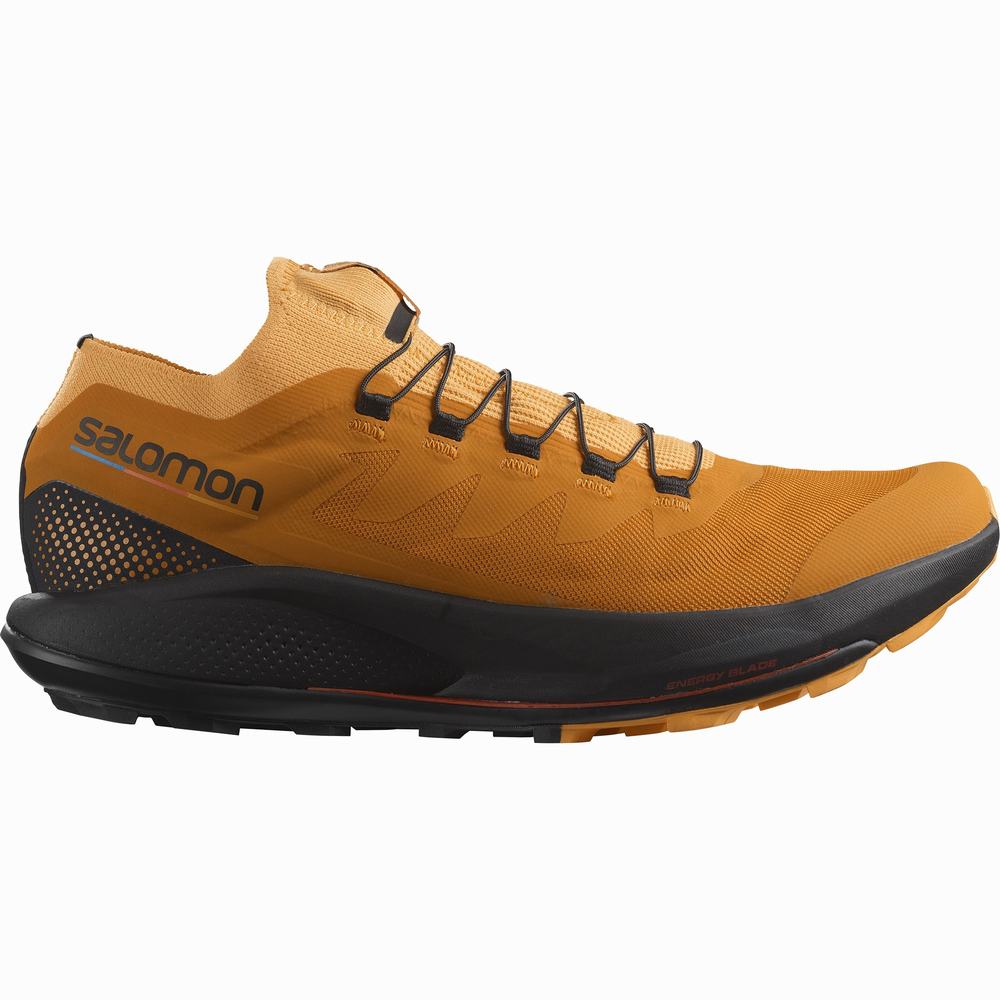 Men\'s Salomon Pulsar Trail Pro Trail Running Shoes Orange/Black | NZ-2369784