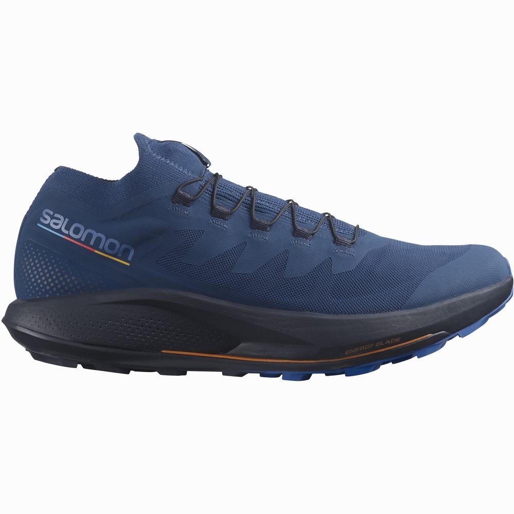 Men\'s Salomon Pulsar Trail Pro Trail Running Shoes Blue | NZ-4902573