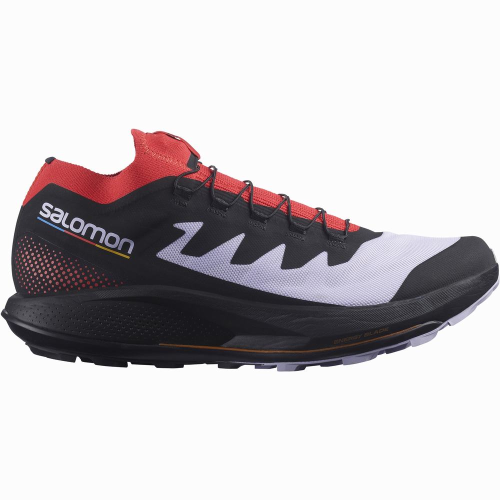 Men\'s Salomon Pulsar Trail Pro Trail Running Shoes Purple/Red/Black | NZ-6573021