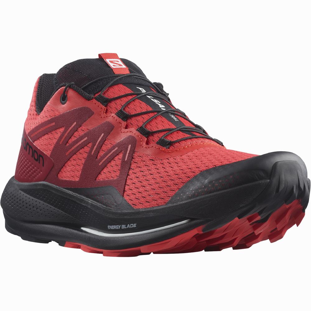 Men's Salomon Pulsar Trail Trail Running Shoes Red/Black | NZ-6018497