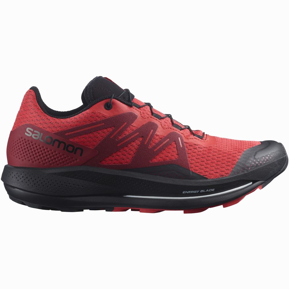 Men\'s Salomon Pulsar Trail Trail Running Shoes Red/Black | NZ-6018497