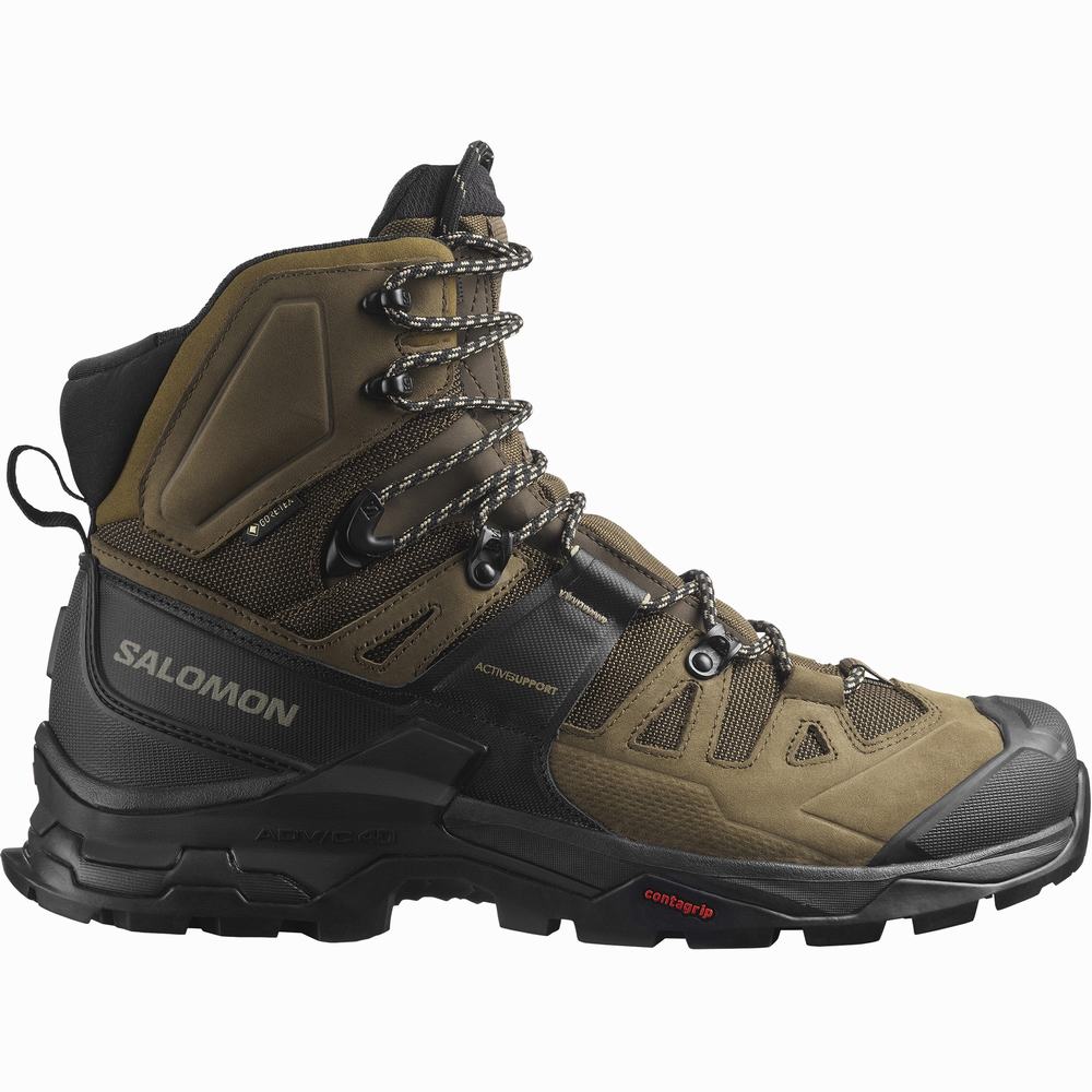Men\'s Salomon Quest 4 Gore-tex Hiking Boots Olive/Black | NZ-1067953
