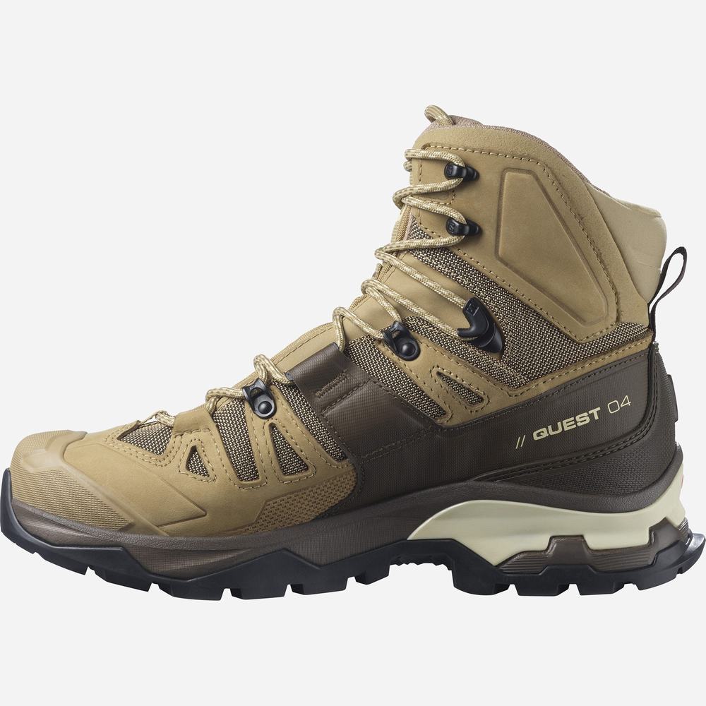 Men's Salomon Quest 4 Gore-tex Hiking Boots Olive | NZ-6520143