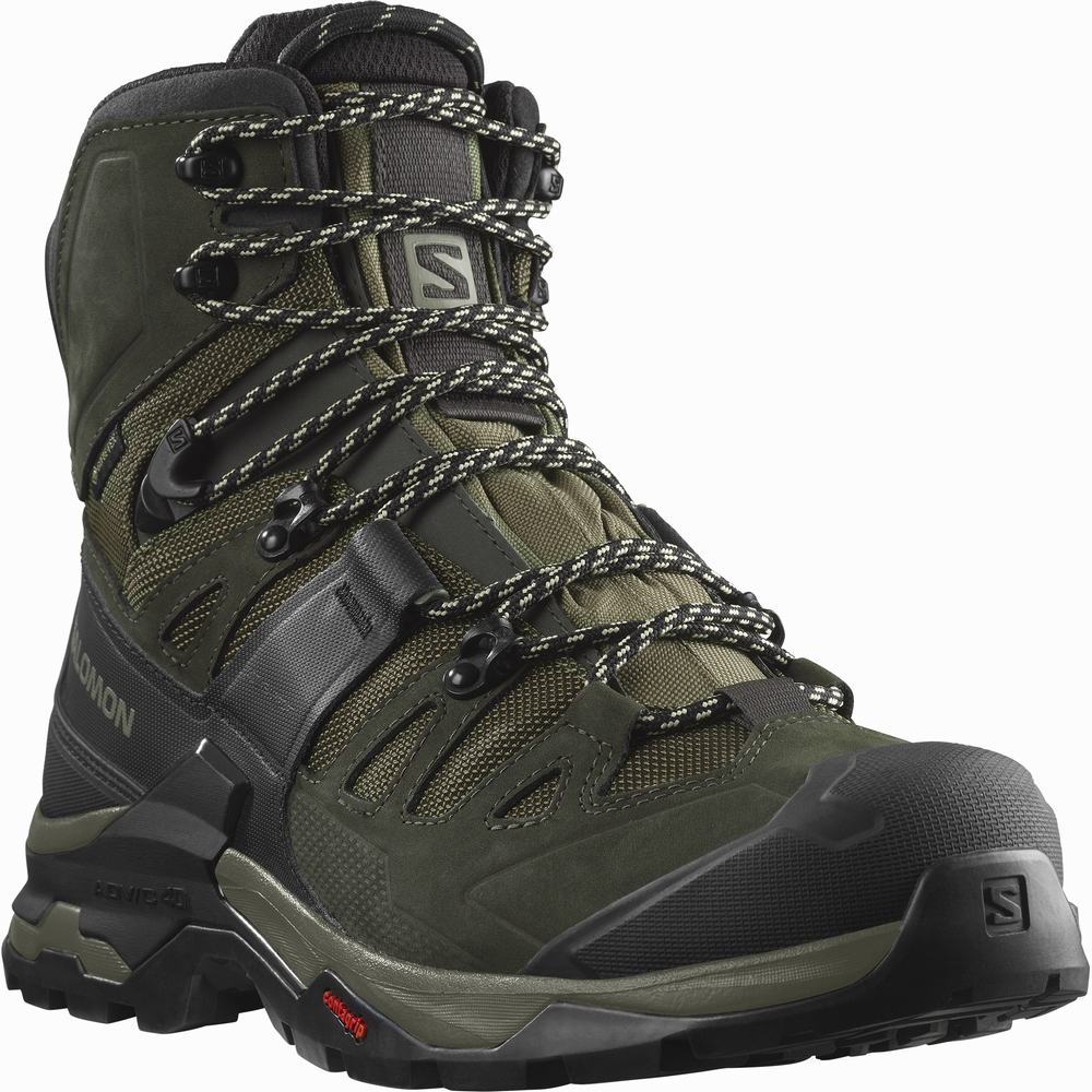 Men's Salomon Quest 4 Gore-tex Hiking Boots Olive | NZ-8470691