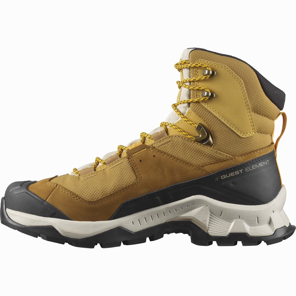 Men's Salomon Quest Element Gore-tex Hiking Boots Yellow/Black | NZ-2365801