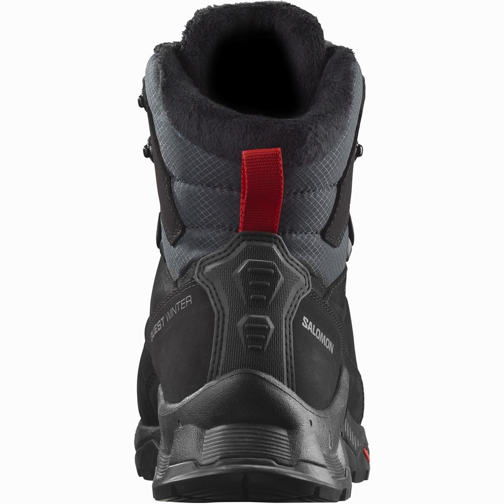 Men's Salomon Quest Winter Thinsulate™ Climasalomon™ Waterproof Winter Boots Black | NZ-4936518