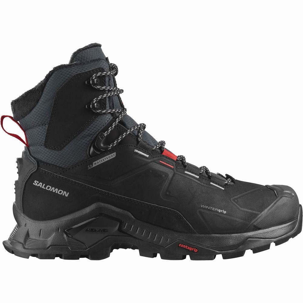 Men\'s Salomon Quest Winter Thinsulate™ Climasalomon™ Waterproof Winter Boots Black | NZ-4936518