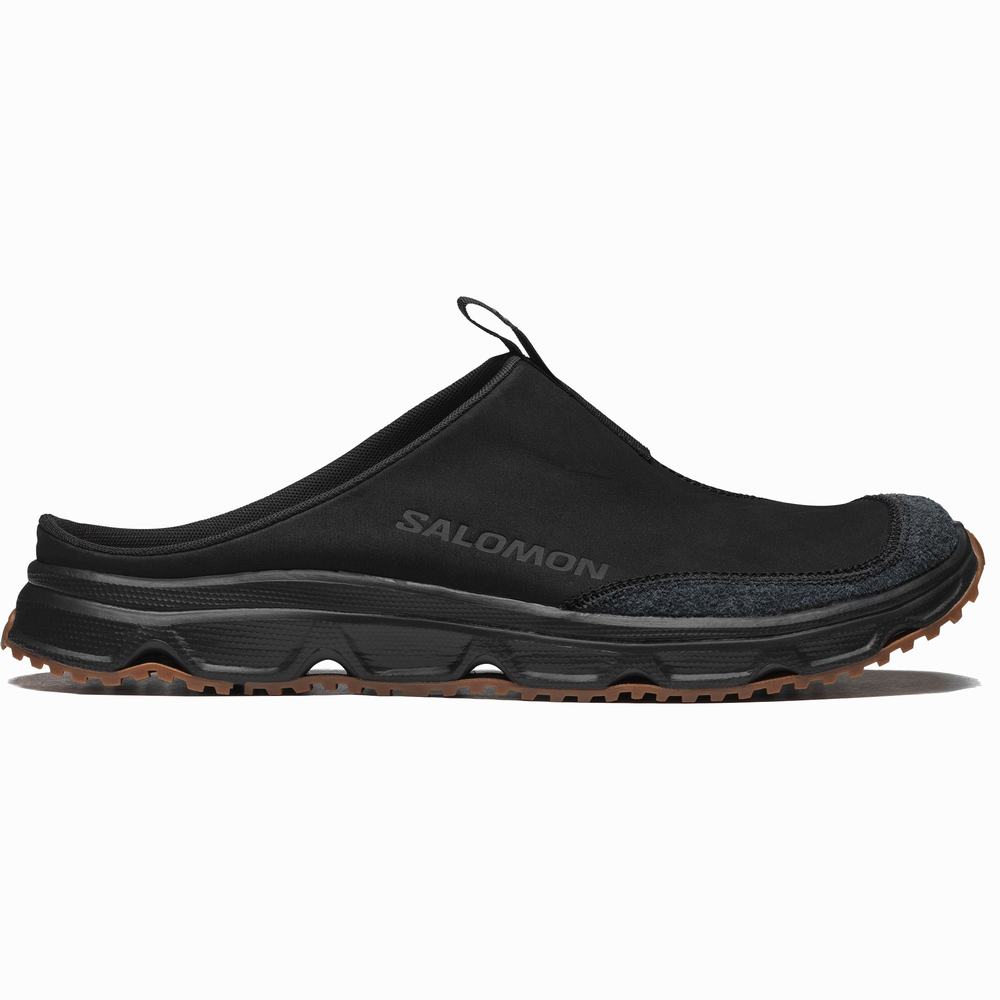 Men\'s Salomon Rx Slide Leather Advanced Sneakers Black | NZ-8516934