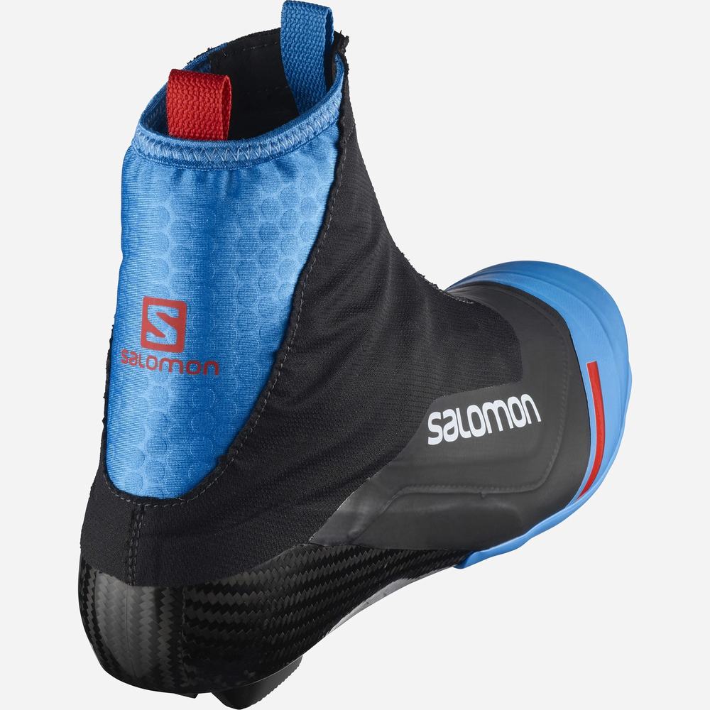 Men's Salomon S/Lab Carbon Classic El Ski Boots Black/Blue | NZ-4865927