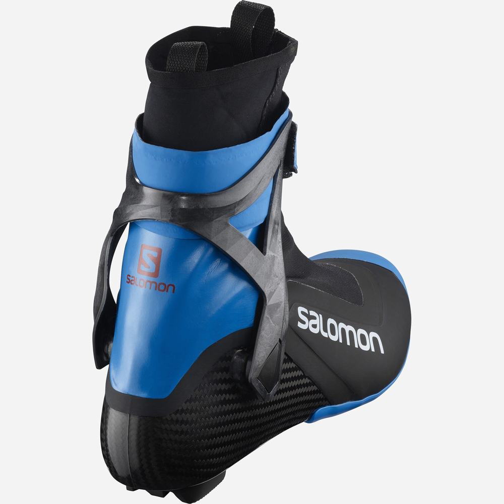 Men's Salomon S/Lab Carbon Skate El Ski Boots Black/Blue | NZ-5142389