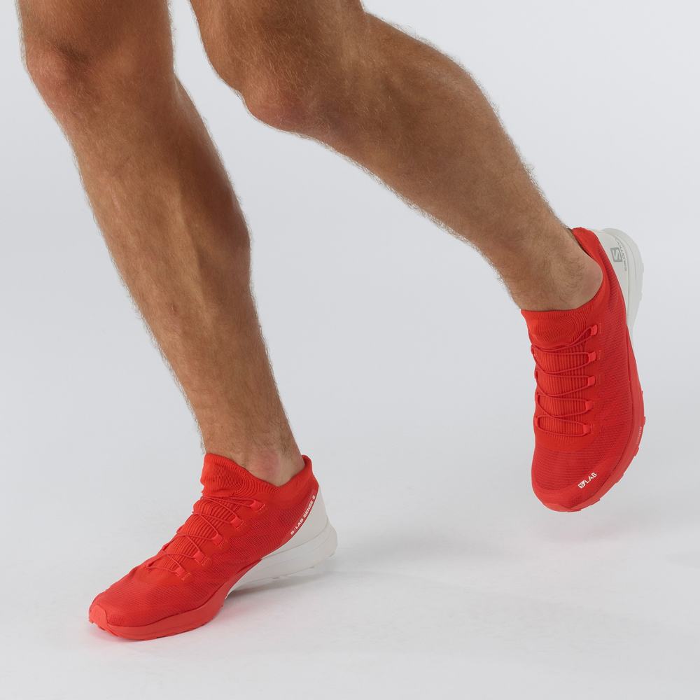 Men's Salomon S/Lab Sense 8 Trail Running Shoes Red/white | NZ-6248501