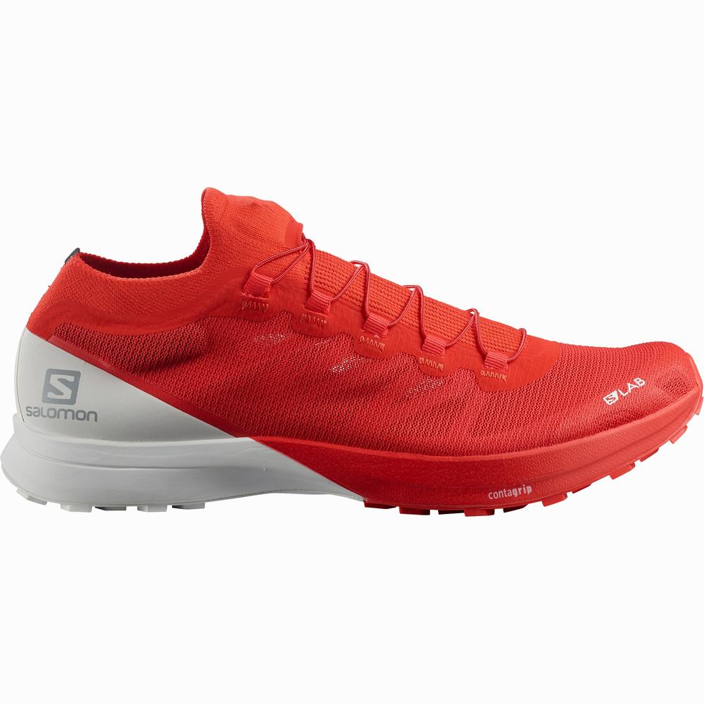 Men\'s Salomon S/Lab Sense 8 Trail Running Shoes Red/white | NZ-6248501