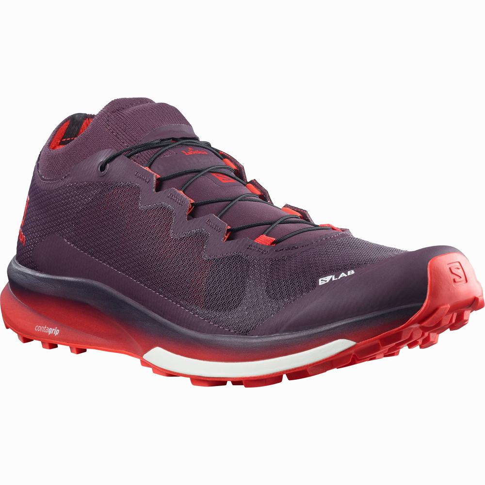 Men's Salomon S/Lab Ultra 3 Trail Running Shoes Purple/Red | NZ-4610395