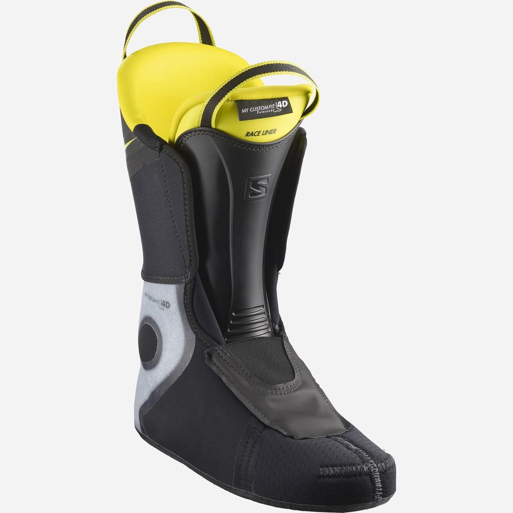 Men's Salomon S/Pro 130 Ski Boots Black/Yellow/Blue | NZ-3954012