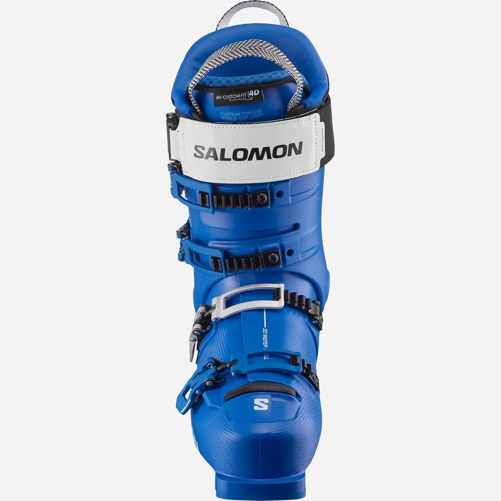 Men's Salomon S/Pro Alpha 130 El Ski Boots Blue/White | NZ-1309842