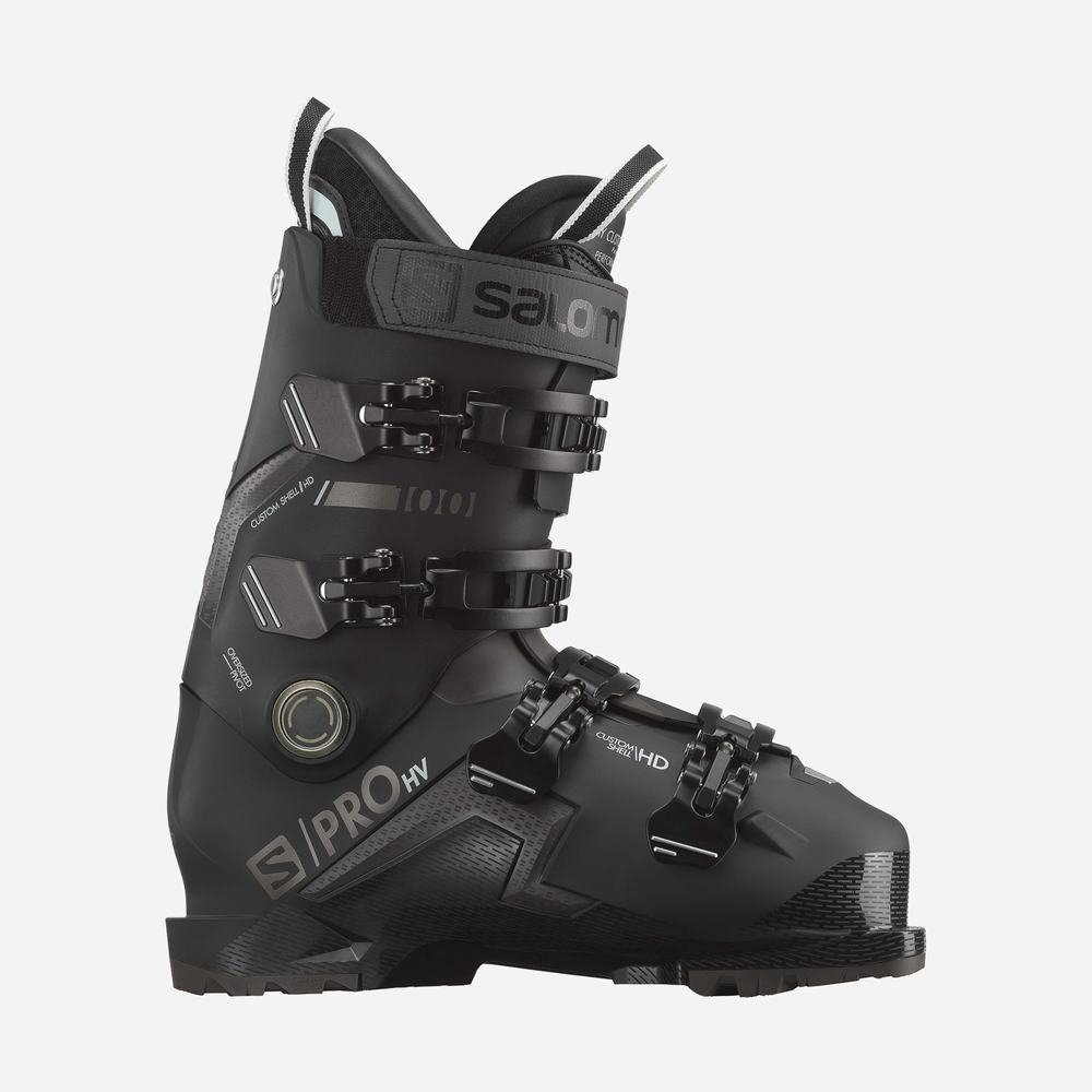Men\'s Salomon S/Pro Hv 100 Ski Boots Black/ Grey | NZ-8576423