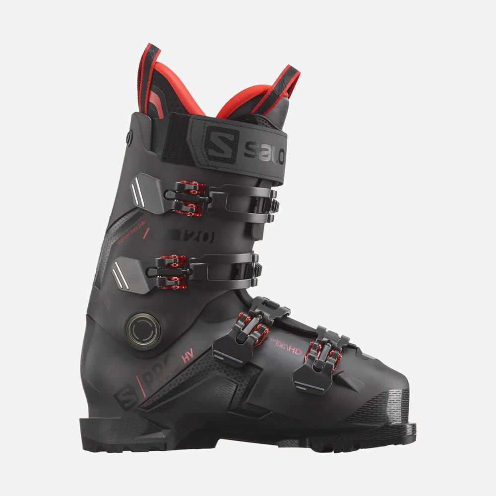 Men\'s Salomon S/Pro Hv 120 Ski Boots Metal/Red | NZ-2187694