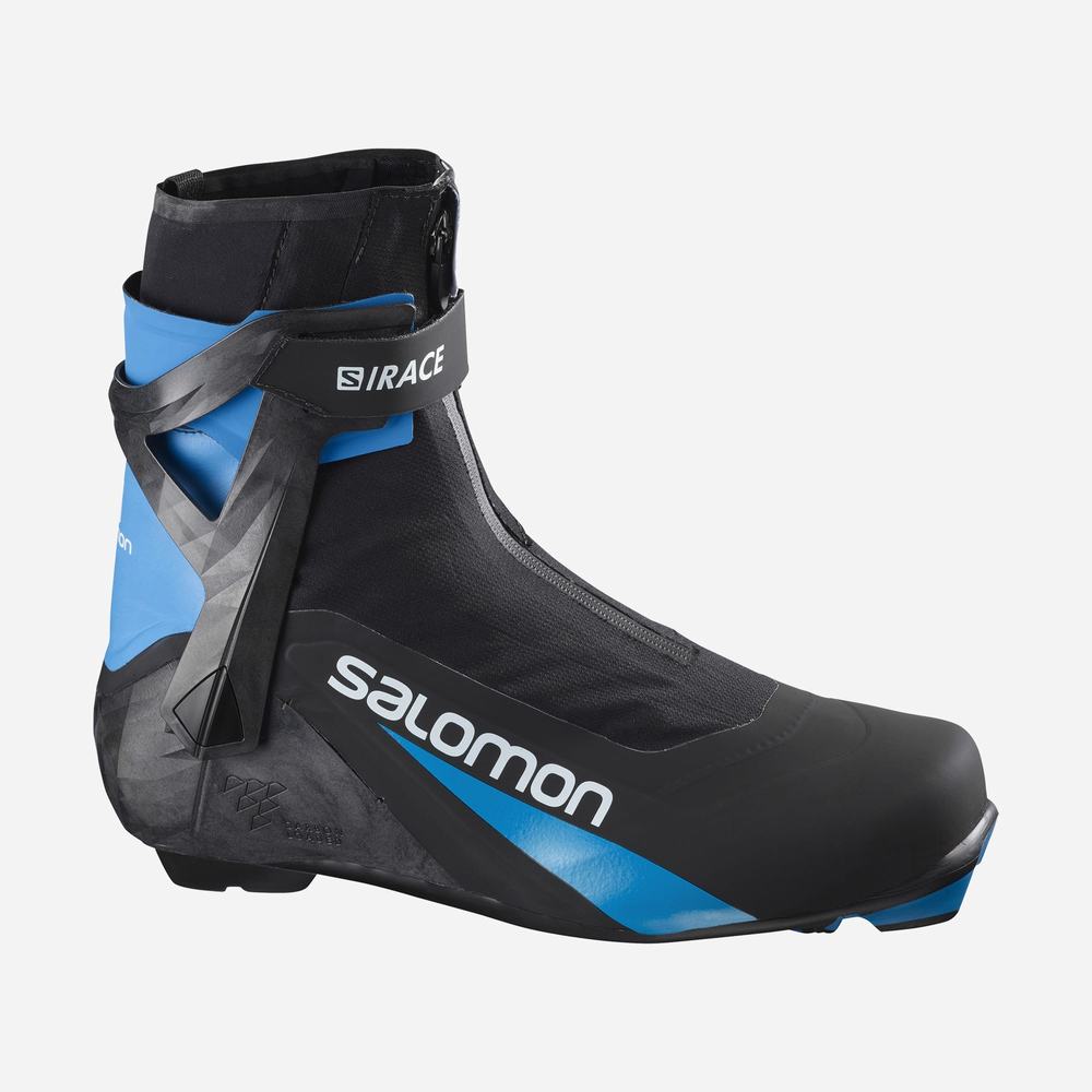 Men\'s Salomon S/Race Carbon Skate El Ski Boots Black/Blue | NZ-1234967