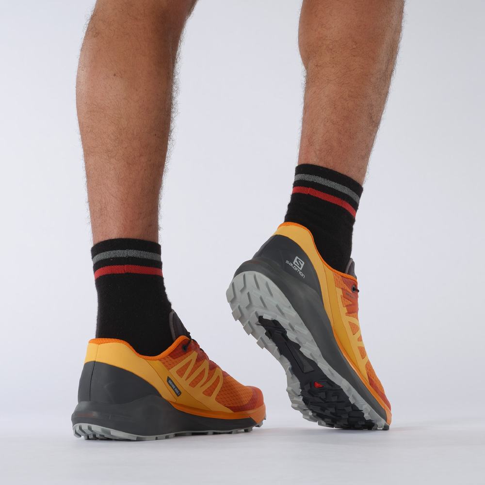 Men's Salomon Sense Ride 4 Trail Running Shoes Orange | NZ-4075392