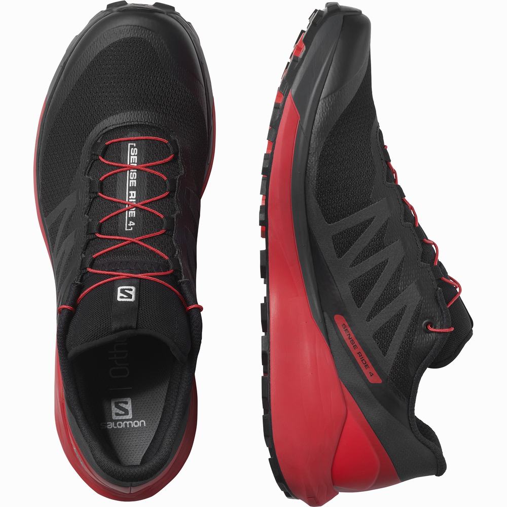 Men's Salomon Sense Ride 4 Trail Running Shoes Black | NZ-5942083