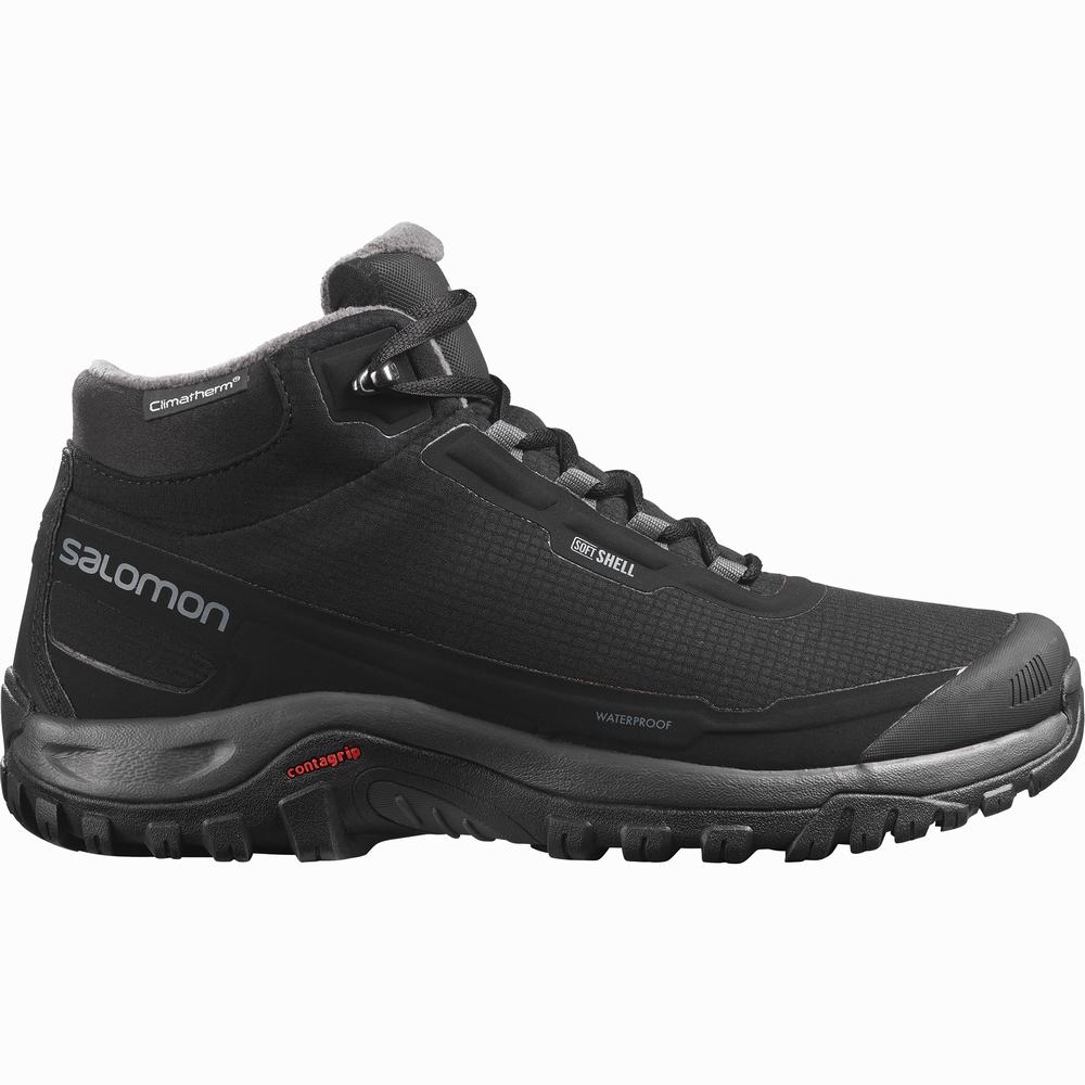 Men\'s Salomon Shelter Climasalomon™ Waterproof Winter Boots Black | NZ-6974310