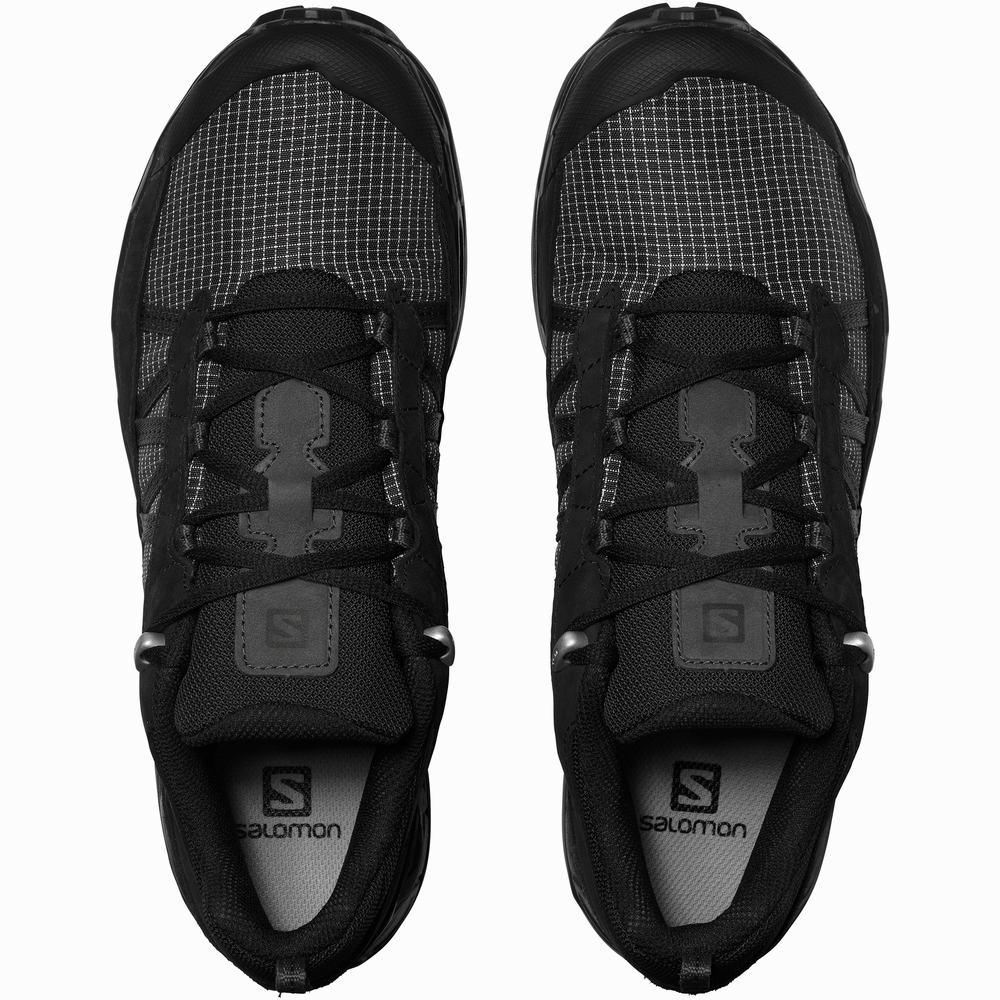 Men's Salomon Shelter Low Leather Sneakers Black | NZ-5863921