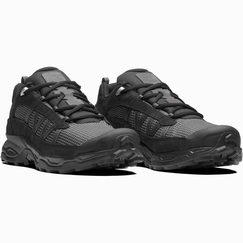 Men's Salomon Shelter Low Leather Sneakers Black | NZ-5863921