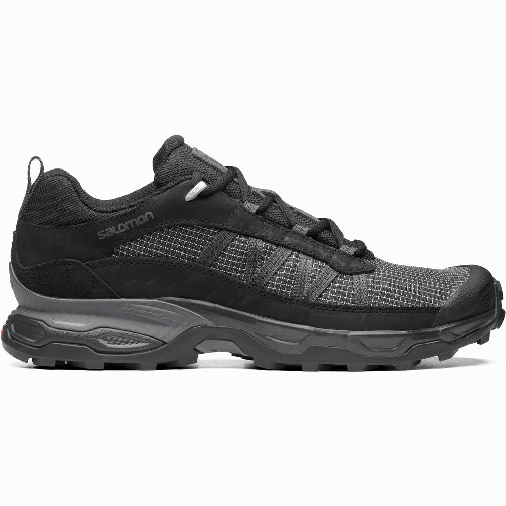 Men\'s Salomon Shelter Low Leather Sneakers Black | NZ-5863921