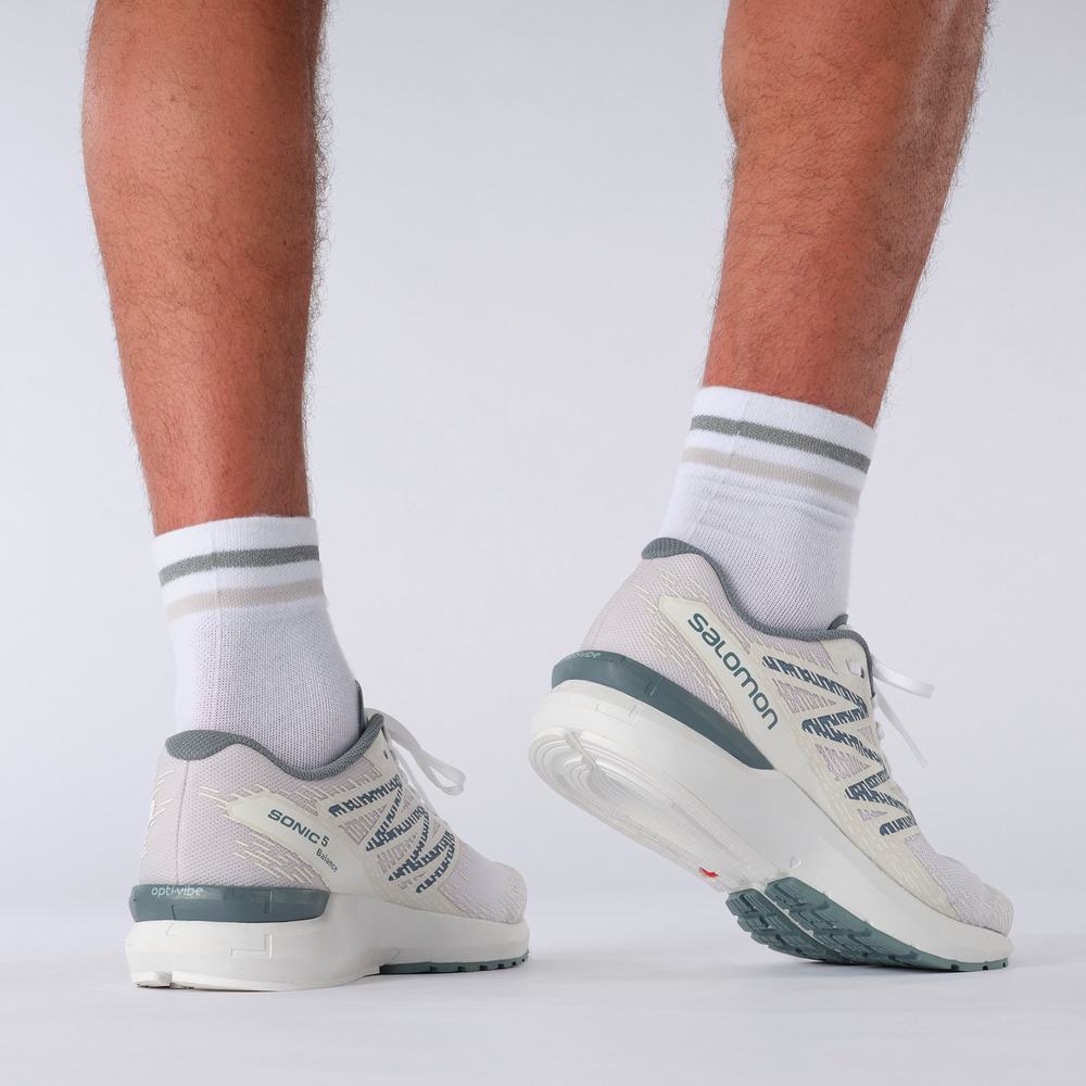 Men's Salomon Sonic 5 Balance Running Shoes White | NZ-7821496