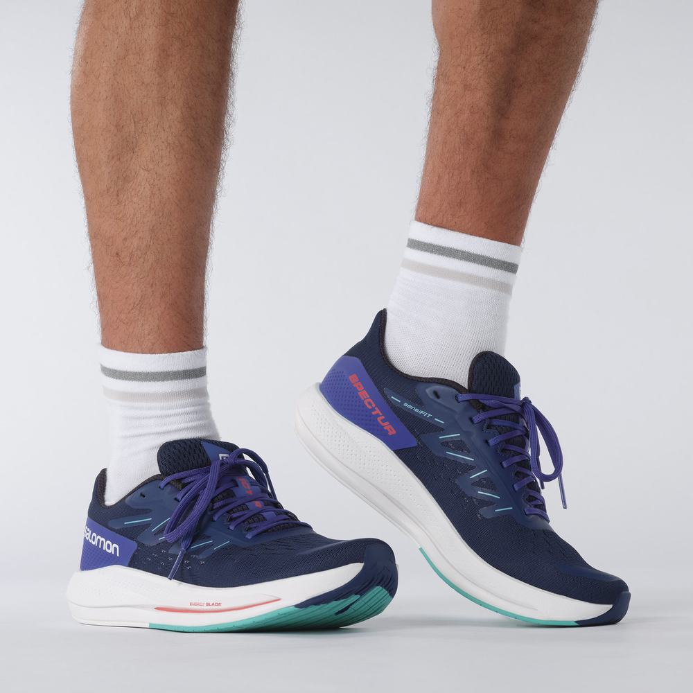 Men's Salomon Spectur Running Shoes Blue/Mint | NZ-2593640