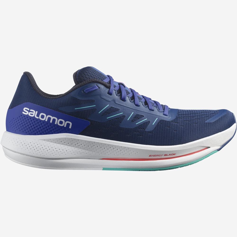 Men\'s Salomon Spectur Running Shoes Blue/Mint | NZ-2593640