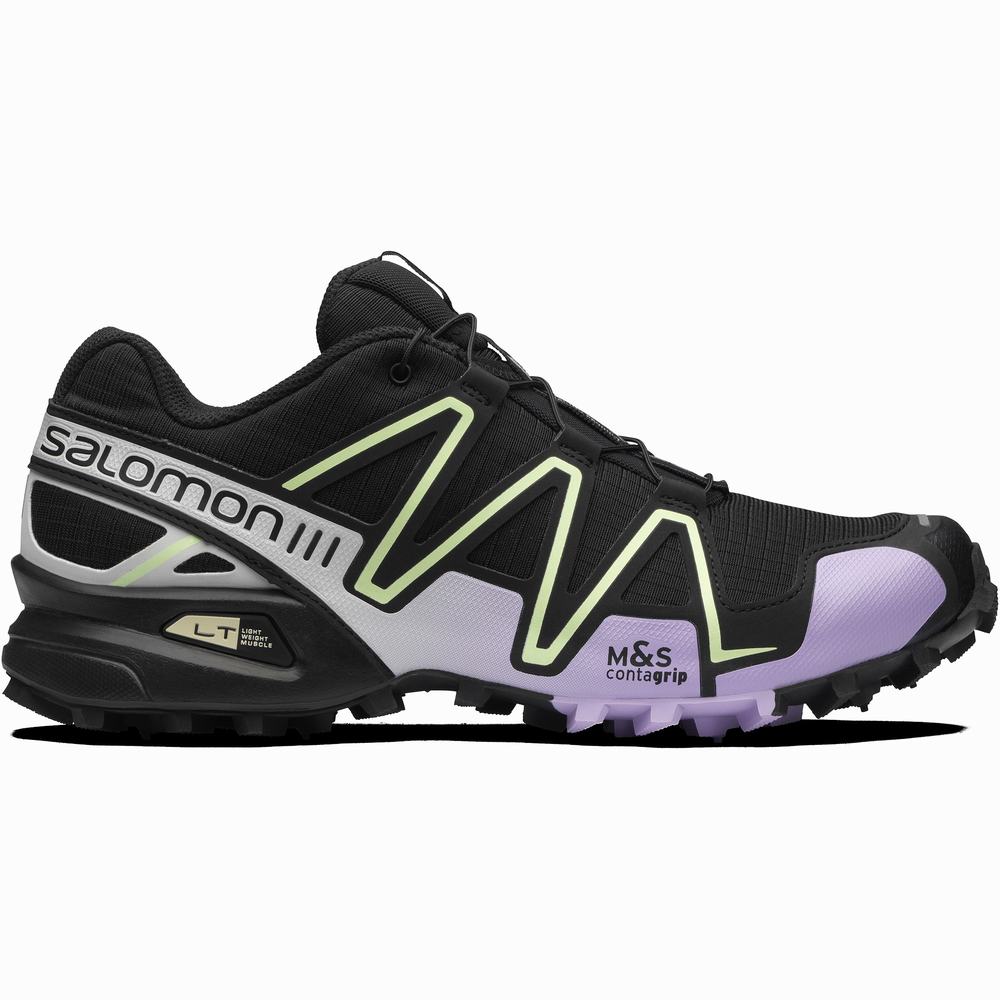 Men\'s Salomon Speedcross 3 Sneakers Black/Lavender/Green | NZ-7042953