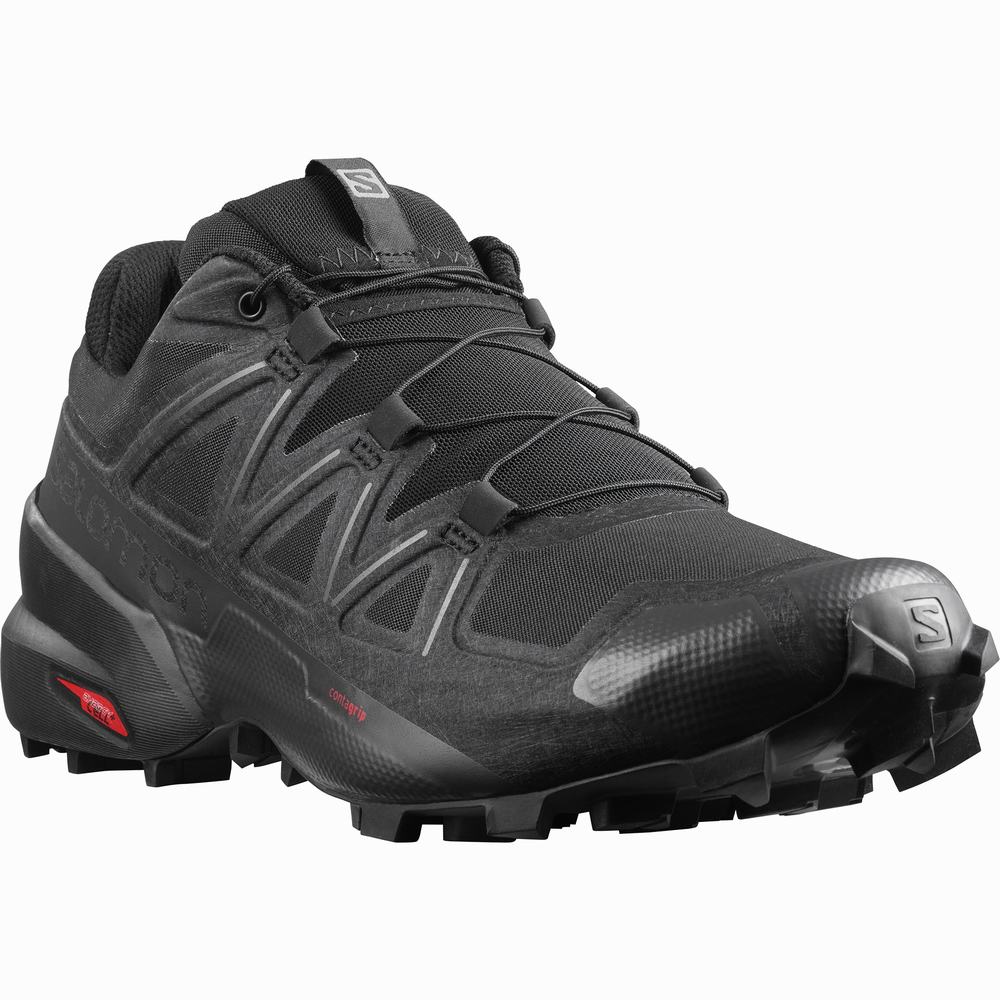 Men's Salomon Speedcross 5 Trail Running Shoes Black | NZ-5796403