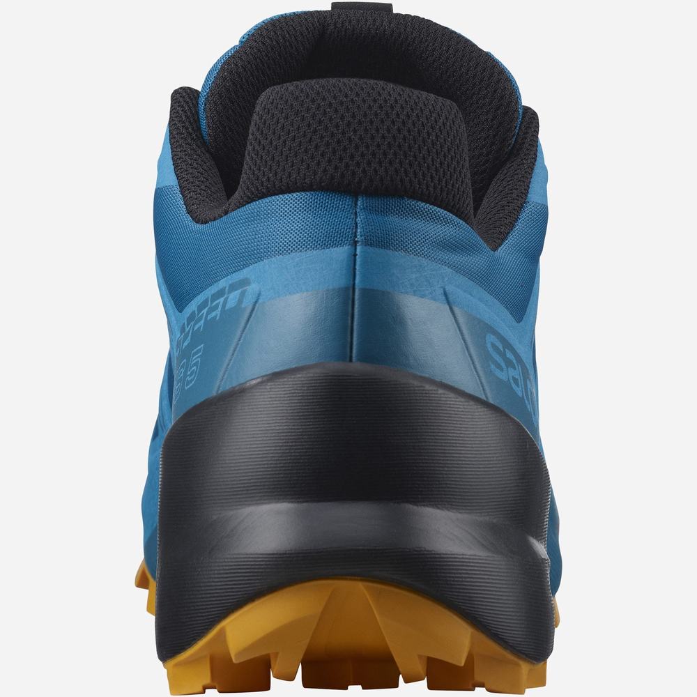 Men's Salomon Speedcross 5 Trail Running Shoes Turquoise/ Gold | NZ-6478132